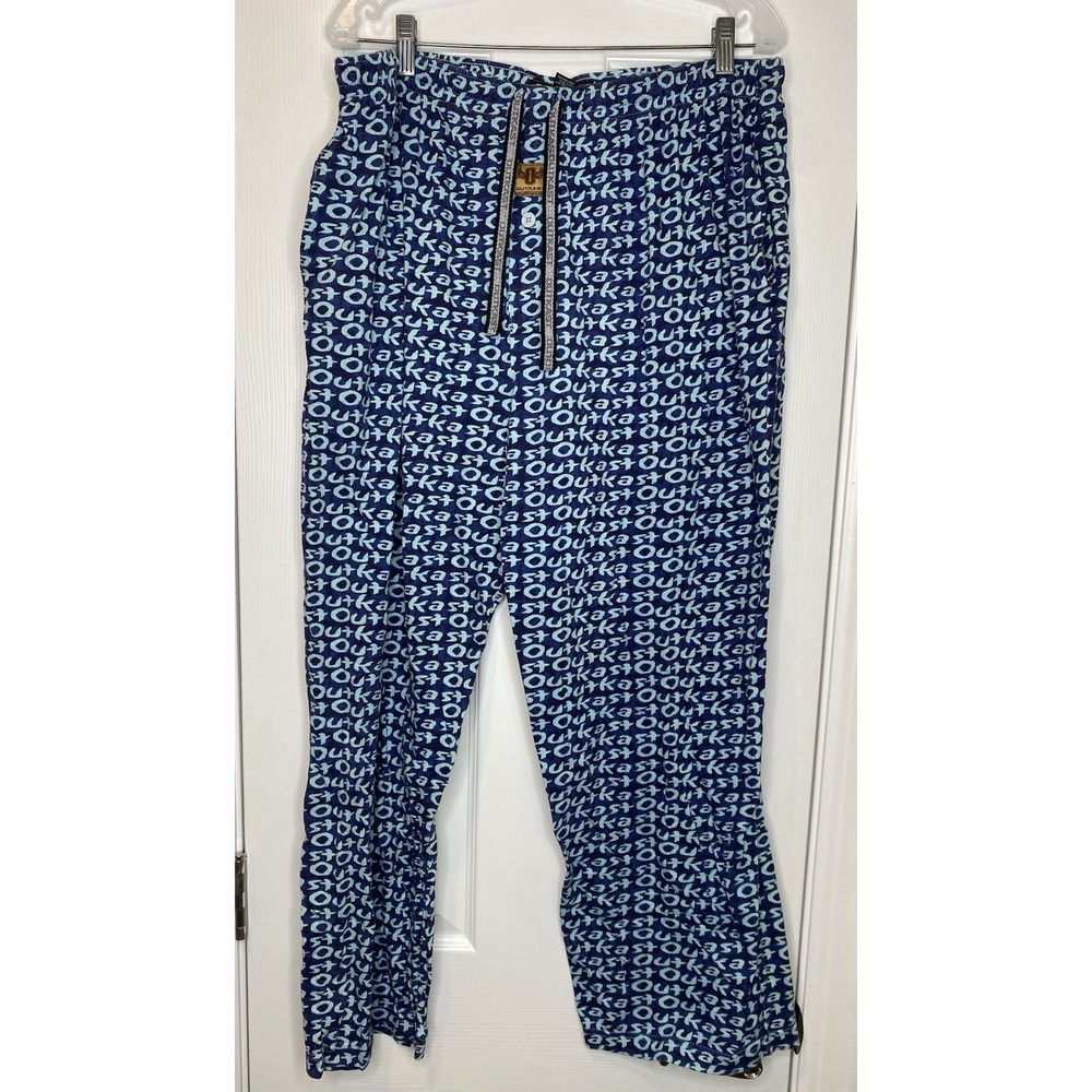 Outkast Clothing Co Men's Vintage AOP Pajama Bottoms Blue Size XL 40-42‎